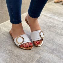 Sandalias de moda bonitas casuales Blancas ref # 2